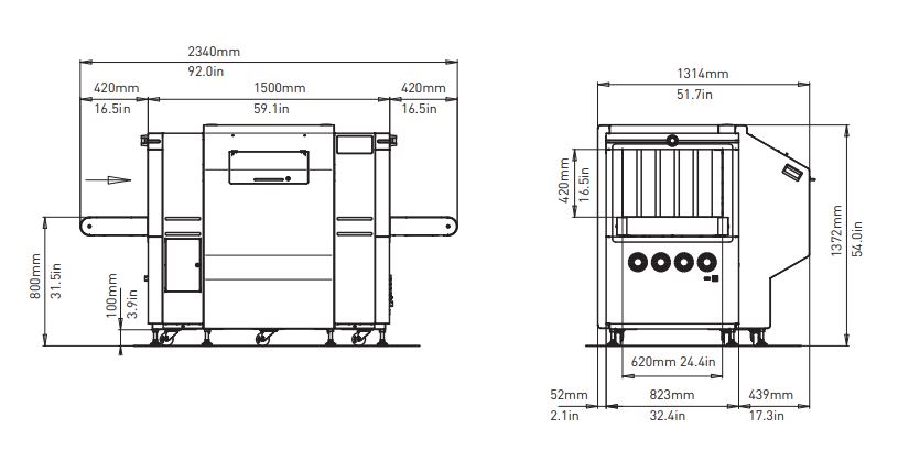 HI-SCAN 6040-2is HR - Système d'inspection rayons X à double vue pour bagages à main - Détection d'explosifs solides et liquides dans aéroports, hôtels et bâtiments gouvernementaux_2