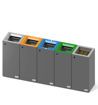 Quadrapole - poubelle tri sélectif modulaire et élégante pour le bureau - Bammens_2