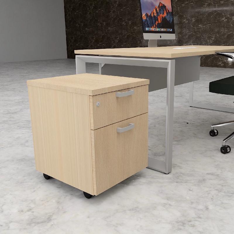 Caisson mobile monocolore avec tiroir pour dossiers suspendus  - MOBEL LINEA - Chêne moyen_2