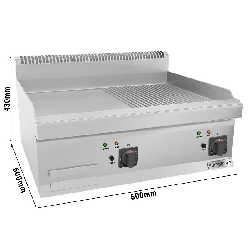 Plaque de cuisson électrique - 9 kW - Lisse & Rainurée  - Mario 600 | GGM -EBGK66-E_2