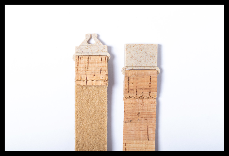 Tour de cou en liège - avec mousqueton en métal et système anti-étranglement en plastique paille de blé_2