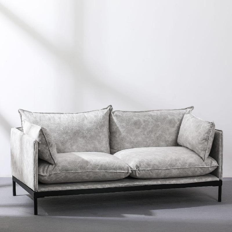 Canapé Makky gris clair + table Boreal - 2 places_2