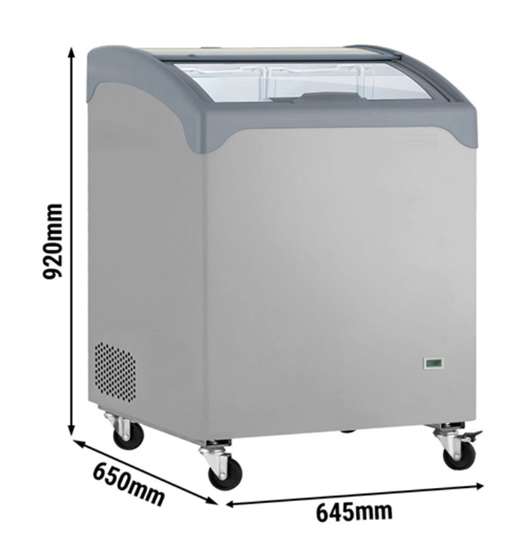 Congélateur bahut avec vitre coulissante -  -18 °c à -23 °c - couleur gris_2