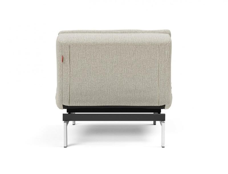 Innovation Living - Fauteuil design Dublexo convertible en lit 90x115 cm - Pieds chromés - Tissu Mixed Dance Natural_2