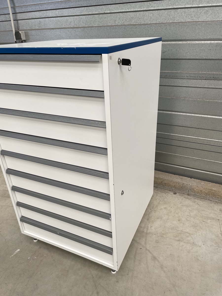 Meuble d'occasion de laboratoire avec tiroirs - ATEX - 9 tiroirs avec verrouillage à clé - Réf. P21091160_2