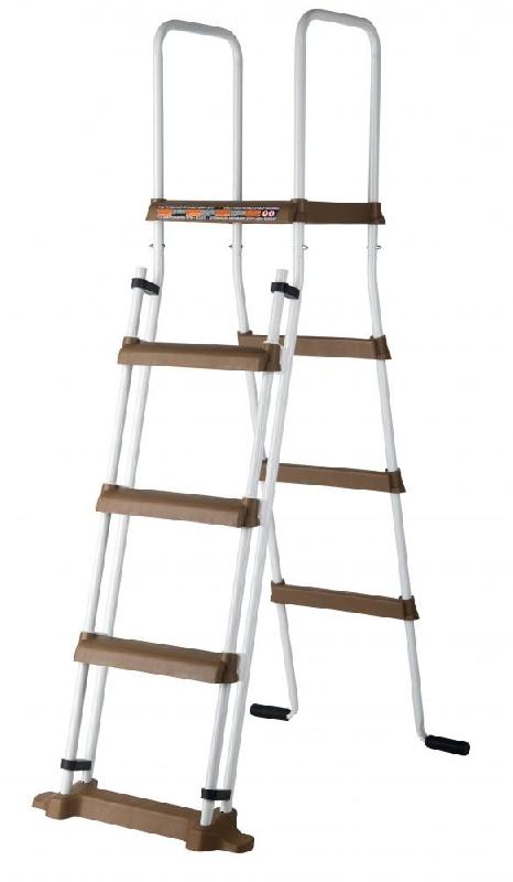 Piscine ovale en acier 7,44m x 3,99m x h: 1,32m - imitation bois - filtration à sable avec renforts apparents_2