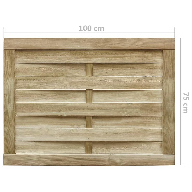Vidaxl portillon de jardin bois de pin imprégné 100x75 cm vert 45308_2