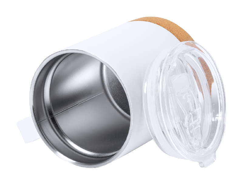 Mug thermos isotherme en acier inoxydable - 330 ml avec couvercle et base en liège naturel_2