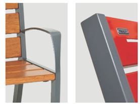 Banc public sobre et noble - bois, acier ou plastique recyclé - SILAOS_2