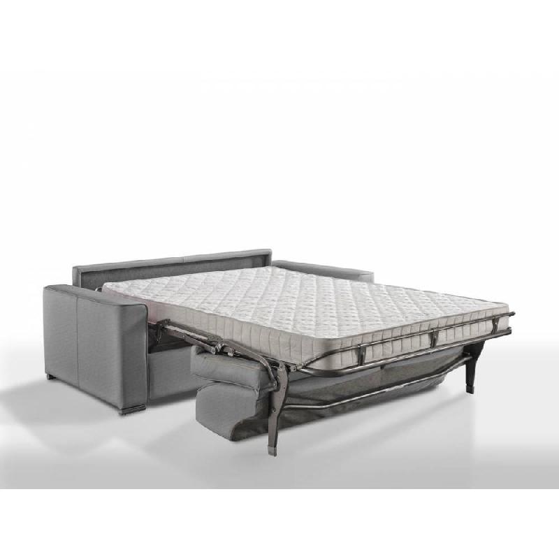 Canapé convertible 2-3 places Excellence 120 cm - sommier à lattes - matelas memory 18 cm inclus - tweed gris silex_2