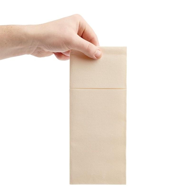 Serviettes pochettes Airlaid Fiesta Recyclable Premium Tablin crème 48x40cm (lot de 400)_2
