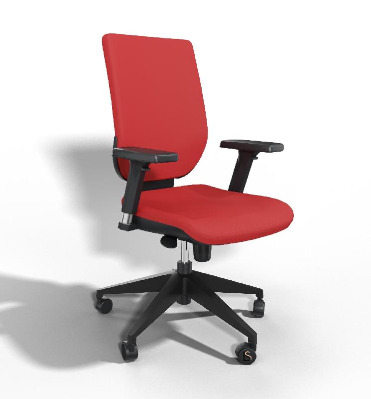 Siège de bureau Tertio  avec translation d'assise - Sokoa - Rouge, Réglable hauteur_2