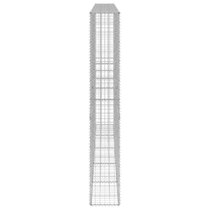 Vidaxl mur en gabion avec couvercles acier galvanisé 300x30x200 cm 147823_2
