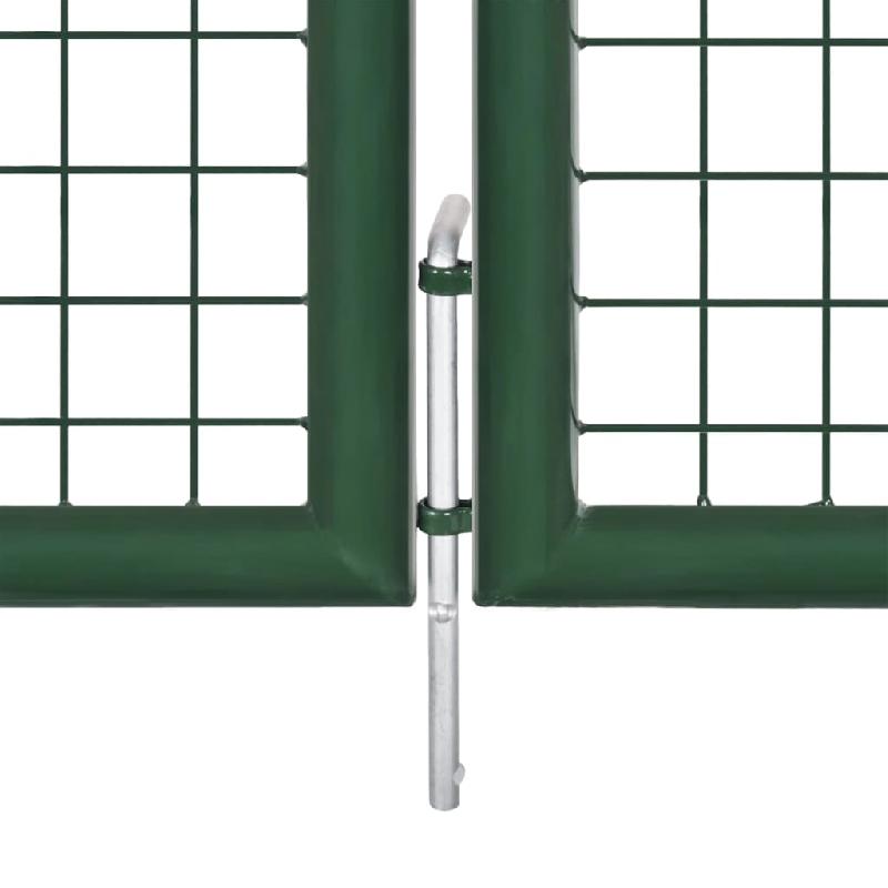 Vidaxl portillon acier 350x75 cm vert 144304_2