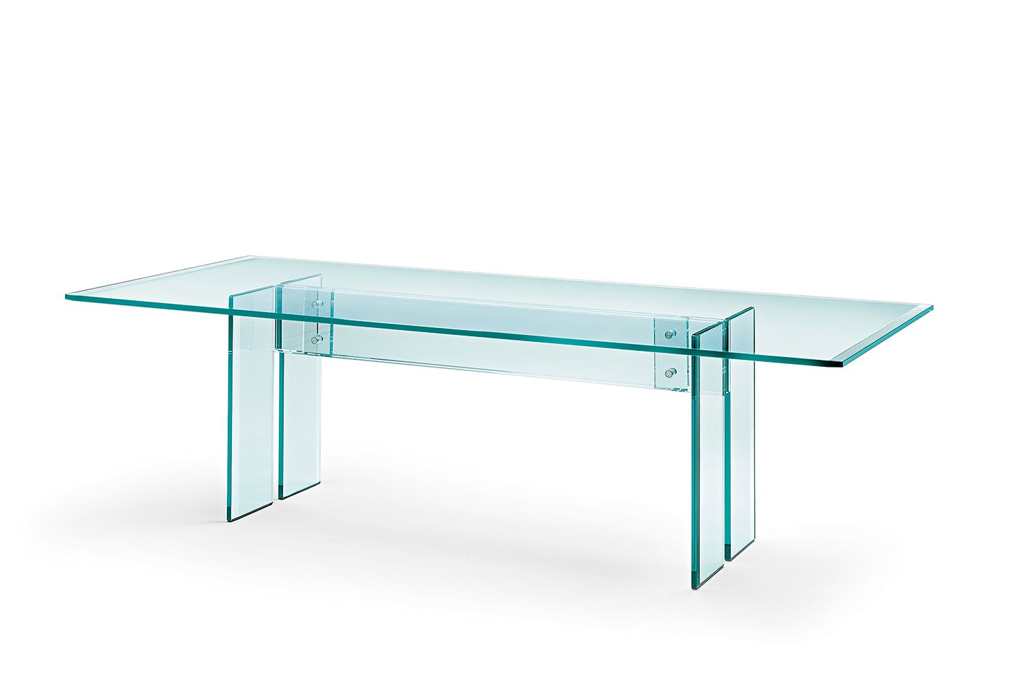 LLT Home Office - Bureau droit en verre transparent - Fiam Italia SRL - 15 mm d'épaisseur_2