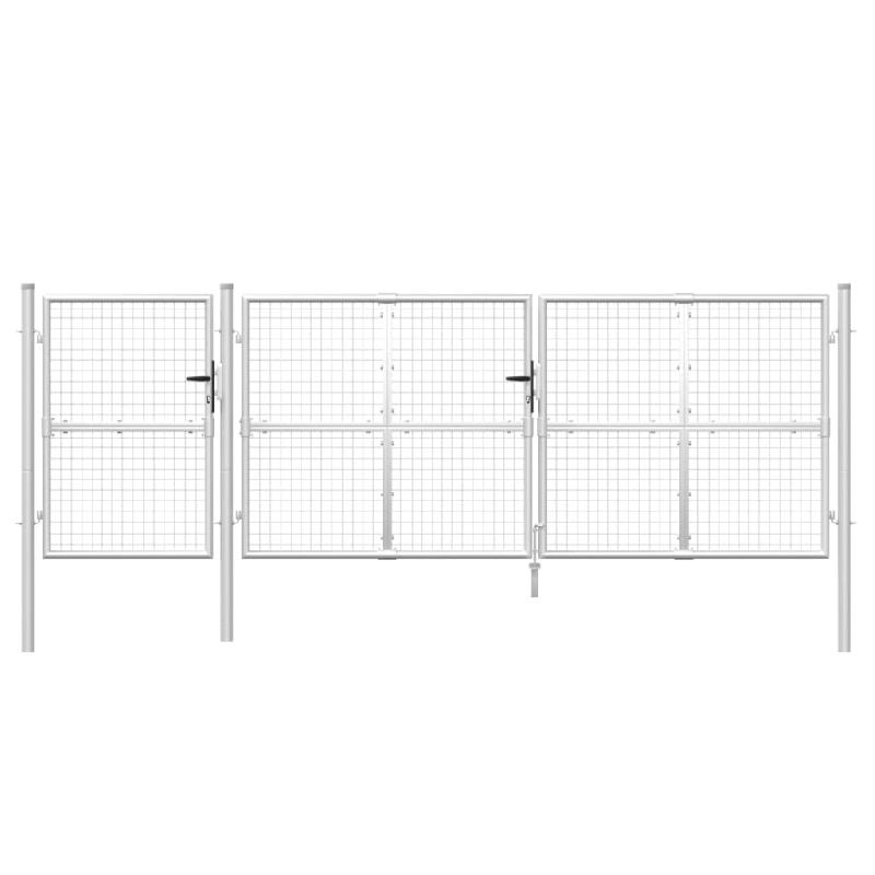 Vidaxl portal de jardin maille argenté 400x175 cm acier galvanisé 154555_2