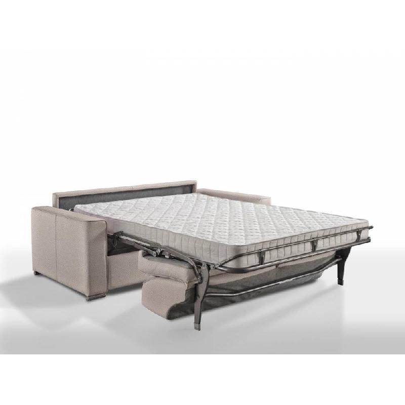 Canapé convertible 2-3 places Excellence - Sommier à lattes RENATONISI - Matelas Memory 18 cm - Velours beige_2