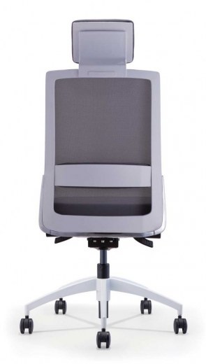 Siège opérateur Créa Premium Blanc - Référence 9499 SB A - Dossier résille grise et mécanisme synchrone_2