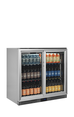 Arrière - bar 2 portes vitrées coulissantes et 4 clayettes chromées - 183 L | Tefcold - BA26SS_2