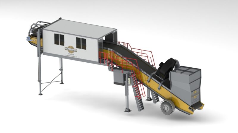 Cabine de tri mobile pour déchets - Screenpod SPS122 M - 2 baies compactes avec 4 places de tri, climatisation et convoyeur à vitesse variable_3