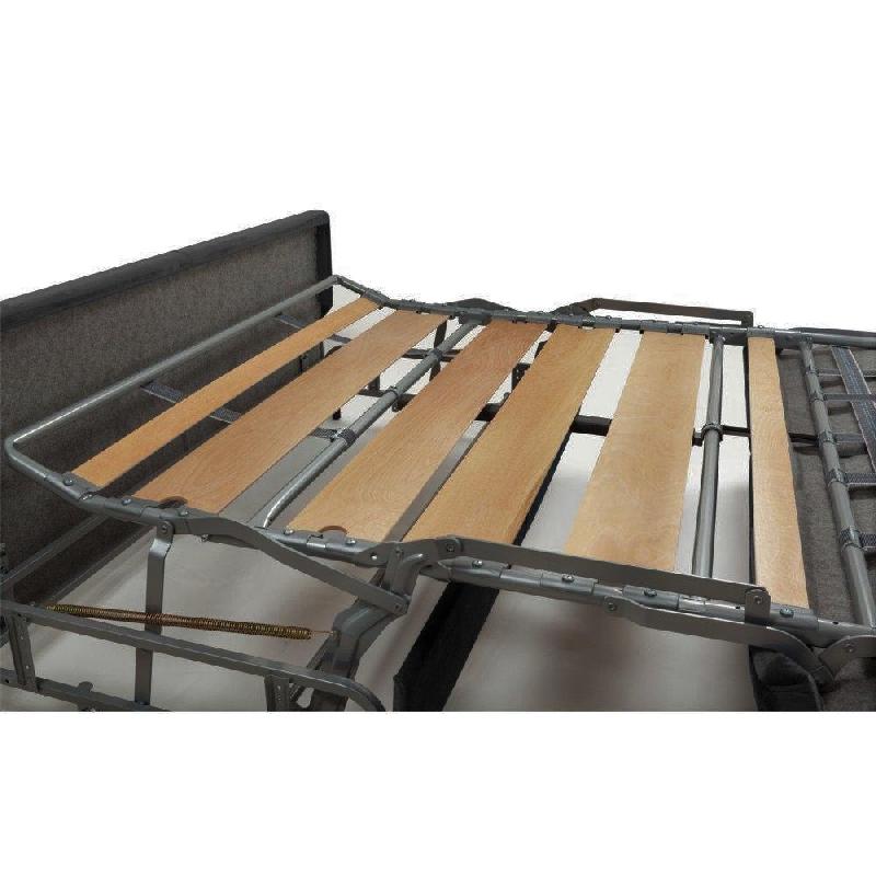 Canapé hôtellerie DIVANO convertible - système express sommier lattes RENATONISI - tissu gris platine_2