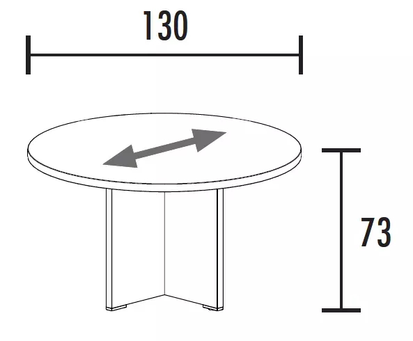Table de réunion ronde diamètre 130 cm So Cadix_2