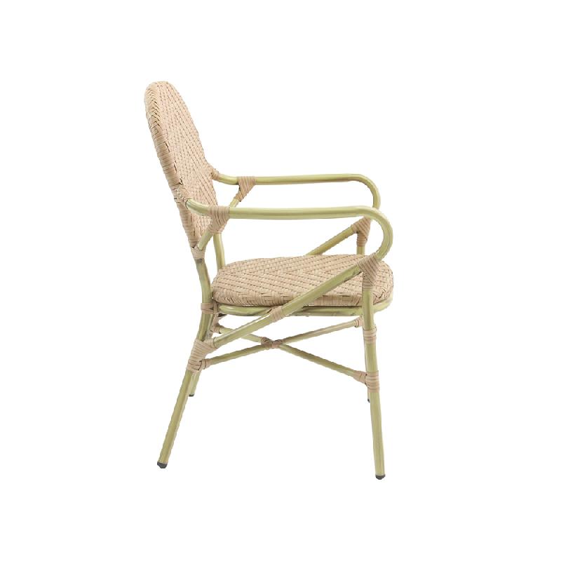 Tango - Fauteuil de bistrot en rotin synthétique bambou-naturel_2