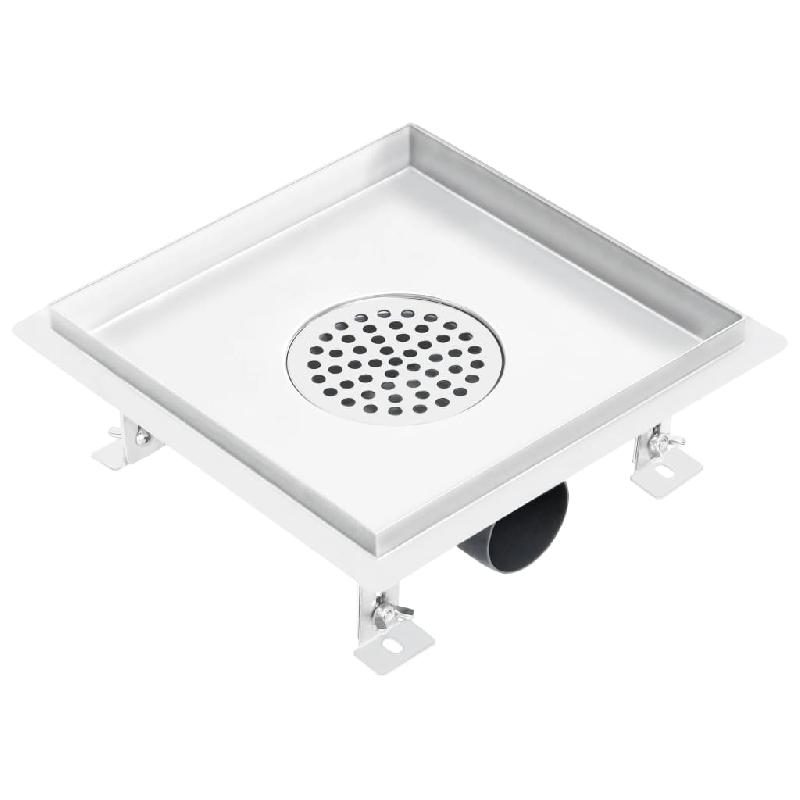 Vidaxl drain de douche avec couvercle 2 en 1 23x23 cm acier inoxydable 145995_2