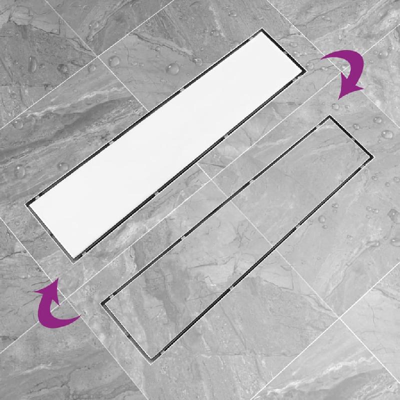 Vidaxl drain de douche avec couvercle 2 en 1 53x14 cm acier inoxydable 146006_2