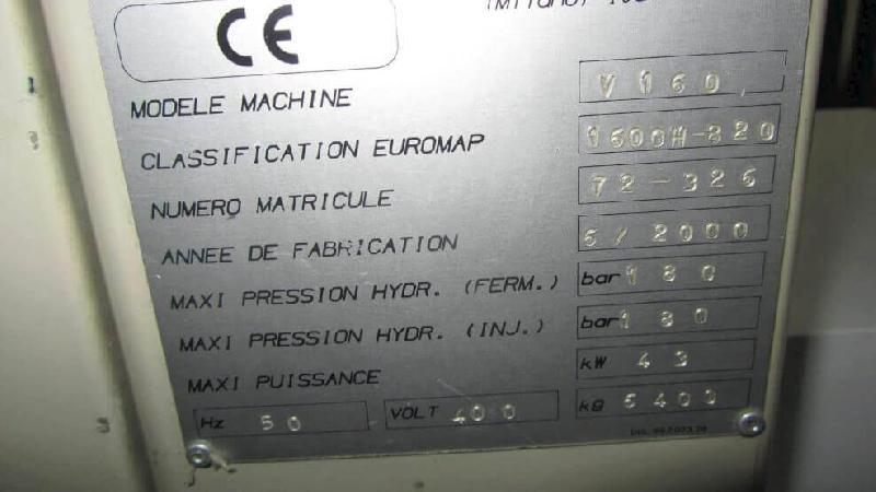 Presse à injecter Negri-Bossi - V820/160 - Diamètre vis 52 mm - Volume 480 cm3 - 2000_2