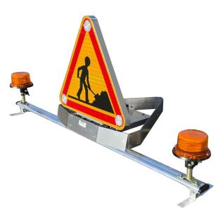 Barre triflash rabattable avec gyrophares LED pour chantiers