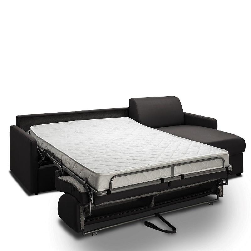 Canapé d'angle convertible express Paradiso gris graphite - Couchage 140 cm - Matelas Excellence Literie 14 cm_2