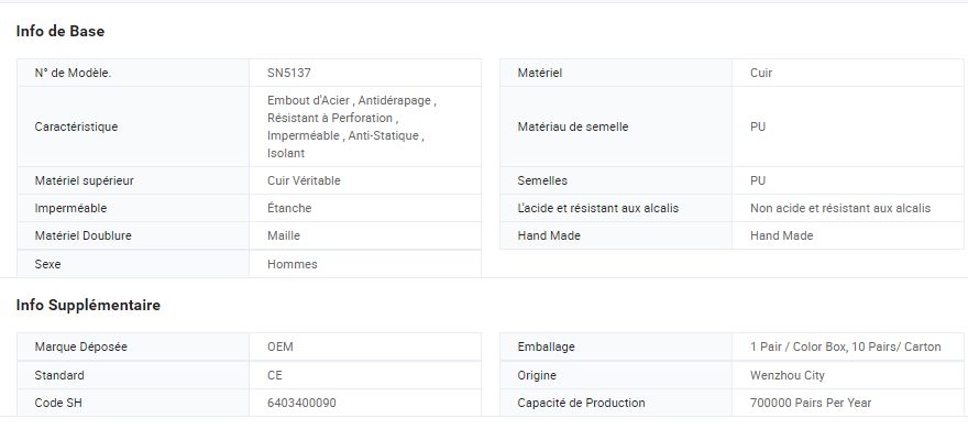 Sn5137 - Chaussures de cuisine en cuir avec embout en acier - Focus Technology Co., Ltd. - Tailles 39 à 47_2