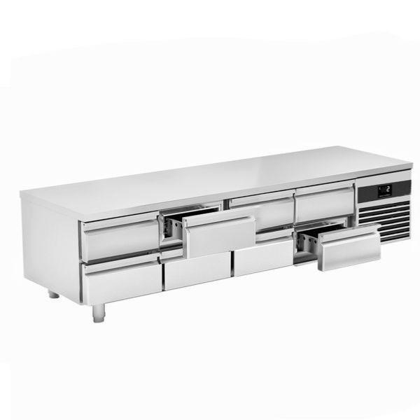 Soubassement réfrigéré 8 tiroirs GN 1/1 - 310 L | 2400x700x600 mm_2
