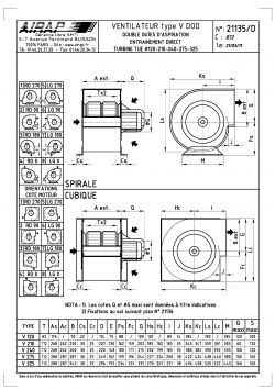 V DOD - Ventilateur centrifuge industriel Airap - double ouïe, turbine à action, pales embouties TUE_2