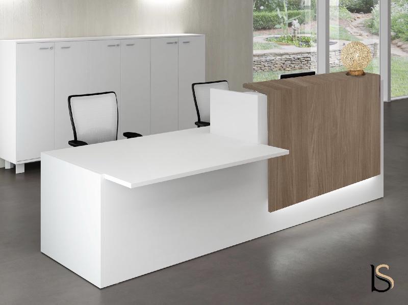 Banque d'accueil Z2 blanche avec accès handicapés - Officity - 206, Gauche, Blanc, Orme_2