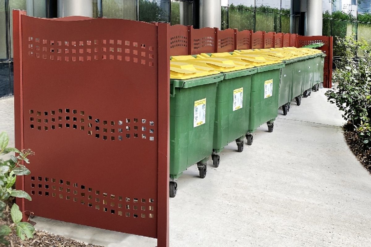 Cache conteneurs sans toit - Série CCS - Panneaux modulables en forme droite, U ou C avec passage de 0,98 m_2