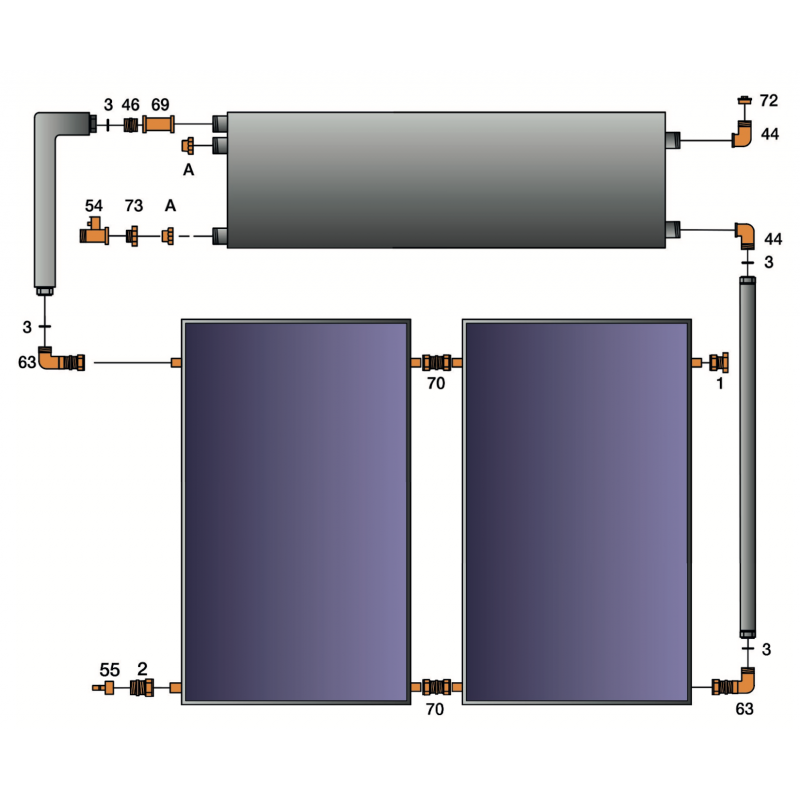 Kit chauffe-eau solaire thermosiphon monobloc - 150 litres - 1 panneau solaire 2m² - installation complète_2