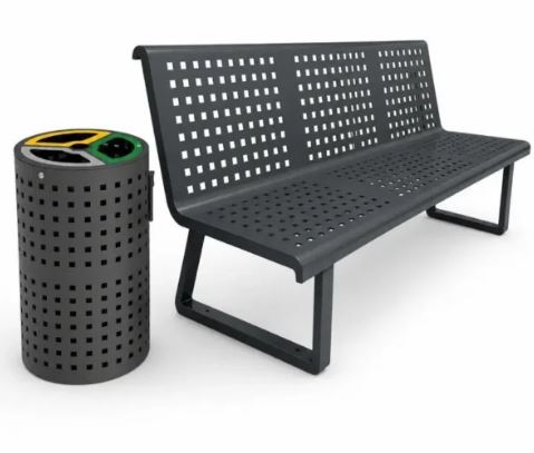 Banc métallique extérieur - QUADRA_2
