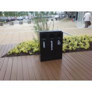 Cs330 - Poubelle publique MMCité 1 a.S. - corps en acier galvanisé, cendrier avec éteignoir à cigarettes, tri sélectif 3x32L, sans couvercle_2