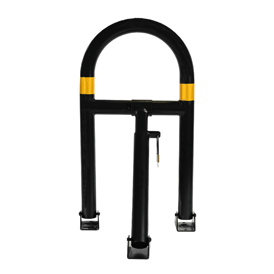 Barrière de parking individuel SPM4 GAMME PRO - bandes réfléchissantes jaunes, cadenas inclus_2