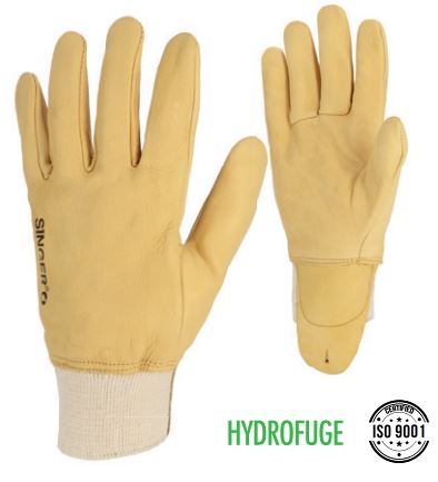 Gants en cuir tout fleur de bovin hydrofuge avec protège-artère - PMC150-T08 - Réf 50GHBBC - Singer Safety_2