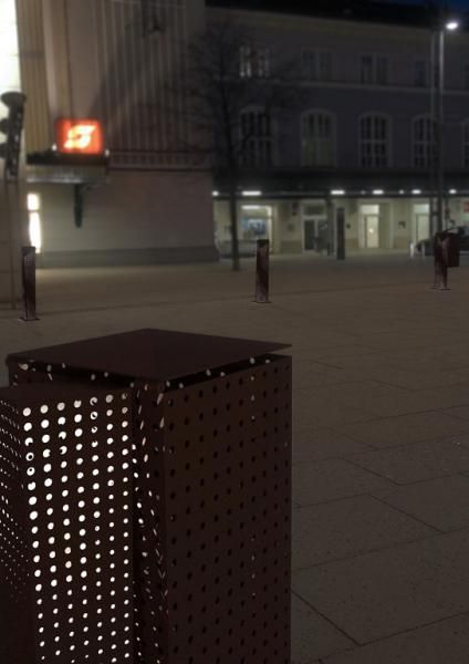 01075 - corbeille à papiers + cendrier fraktal moove - amop - 45 l_2