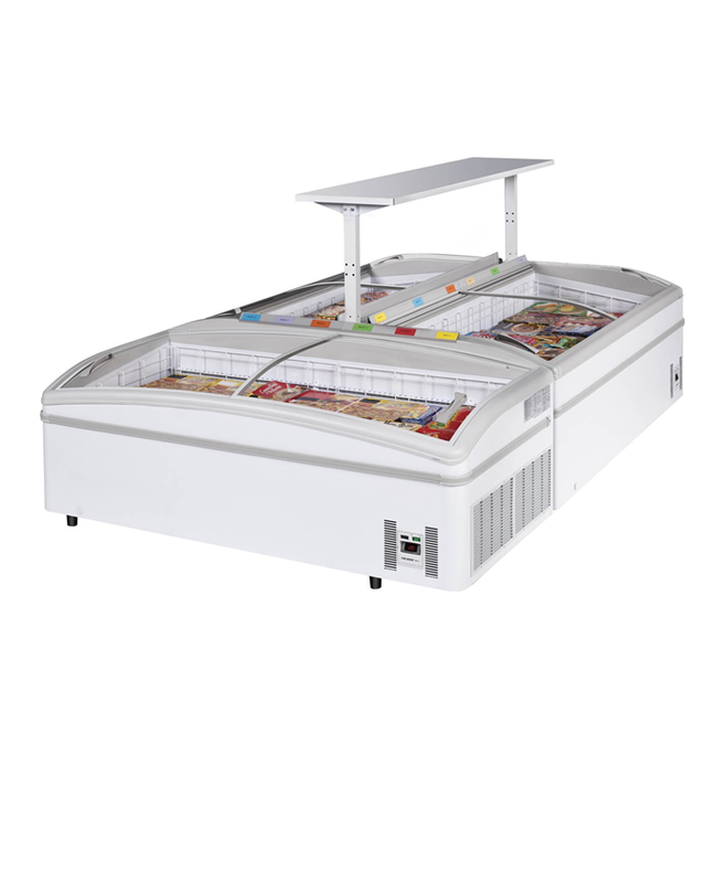 Bac réfrigéré bi-température BAKECO Blanc - avec couvercles coulissants, éclairage LED, volume utile 400 L à 750 L_2