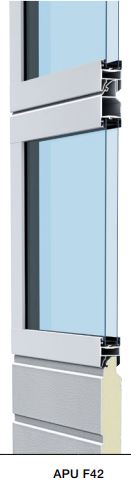 Porte sectionnelle industrielle motorisée en aluminium vitrées avec section basse à rainures - APU F42, APU F42 Thermo, APU 67 Thermo_2