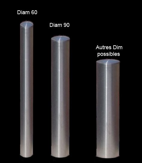 Potelet ou borne inox à sceller ou amovible - tête démontable - hauteur hors sol 900 mm - norme TRAT1225621A_2
