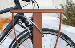 Appui vélo Lisbonne - sur platine ou scellement direct - faible encombrement - largeur 505 mm - hauteur 870 mm - tube acier 80 x 40 mm_0