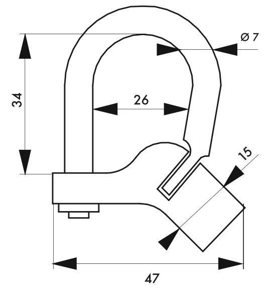 Cadenas d'artillerie 29 à talon coudé - anse acier triangle 5 mm - corps laiton massif - Thirard_2