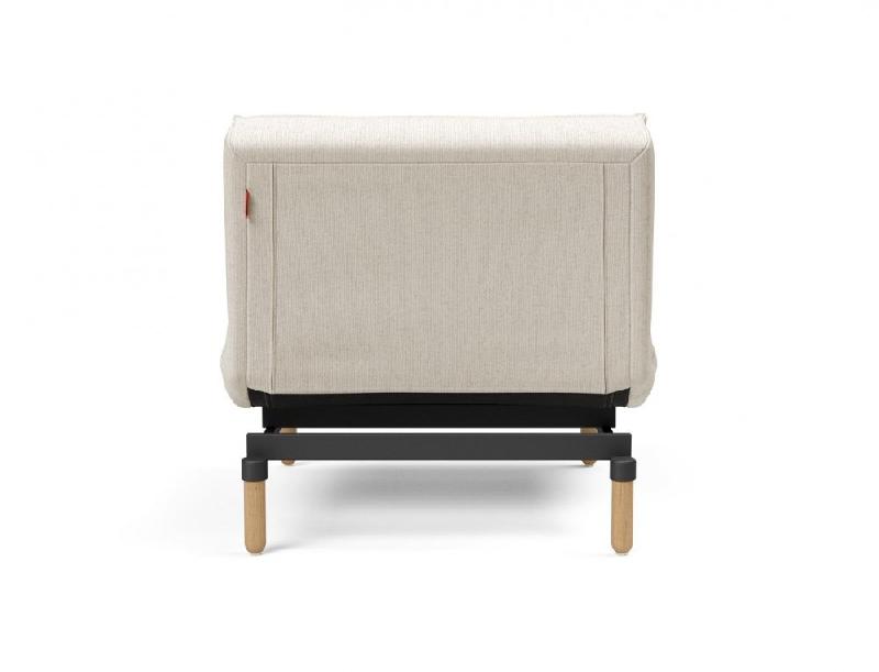 Innovation Living - Fauteuil-lit convertible Splitback Stem 90x115 cm - Pieds obus chêne naturel - Tissu bouclé Off White_2