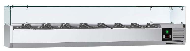 Saladette réfrigérée à poser 8 bacs gn 1/3 - vitrine à ingrédients de 180 cm_2